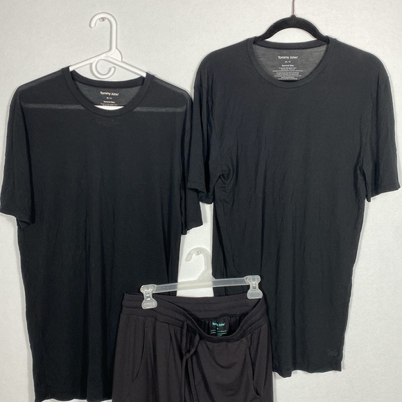 Tommy John Black Apparel 2 Second Skin Shirts 1 pair shorts size medium - Picture 7 of 9